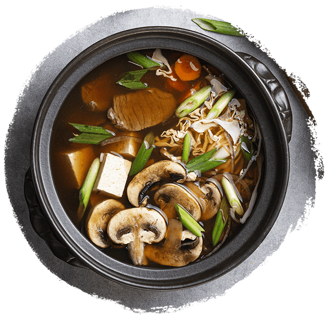 Marukan Japanese Nabe with Ponzu Dipping Sauce and Seasoned Rice