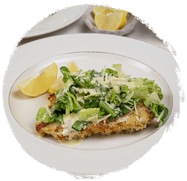 Marukan Chicken Cutlets with Caesar Salad